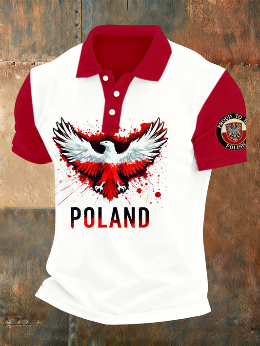 Męska koszulka polo z nadrukiem inspirowana polą