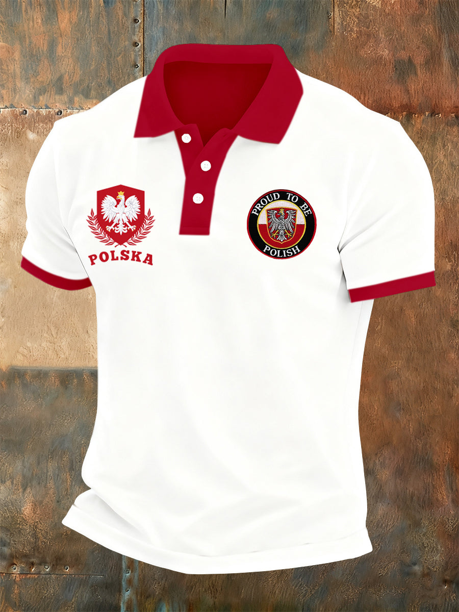 Męska koszulka polo z nadrukiem inspirowana polą