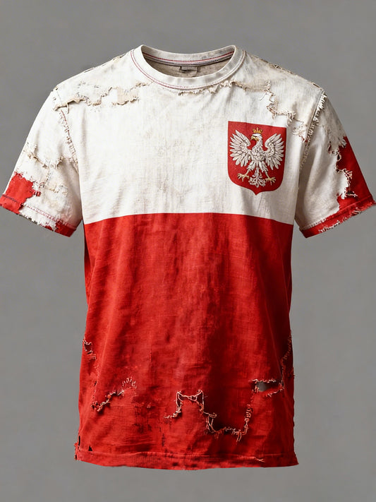 Męska Polska Nadruk Casual T-Shirt