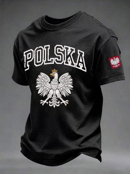 Męski codzienny t-shirt z nadrukiem Polska