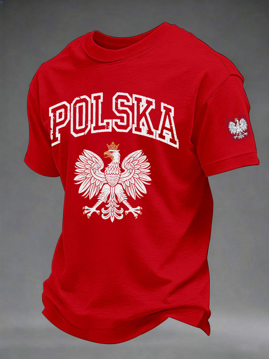Męski codzienny t-shirt z nadrukiem Polska