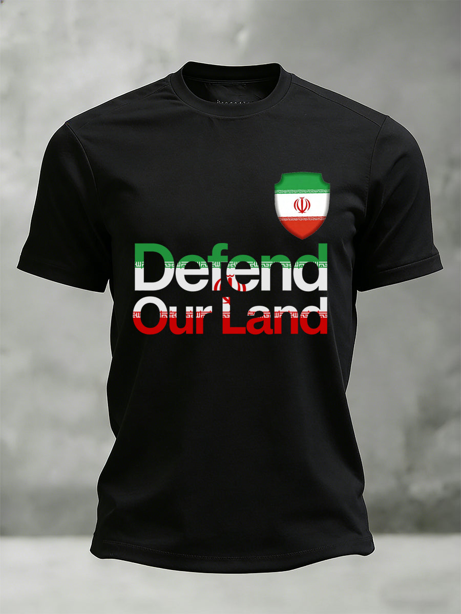 Męska koszulka z nadrukiem o tematyce irańskiej