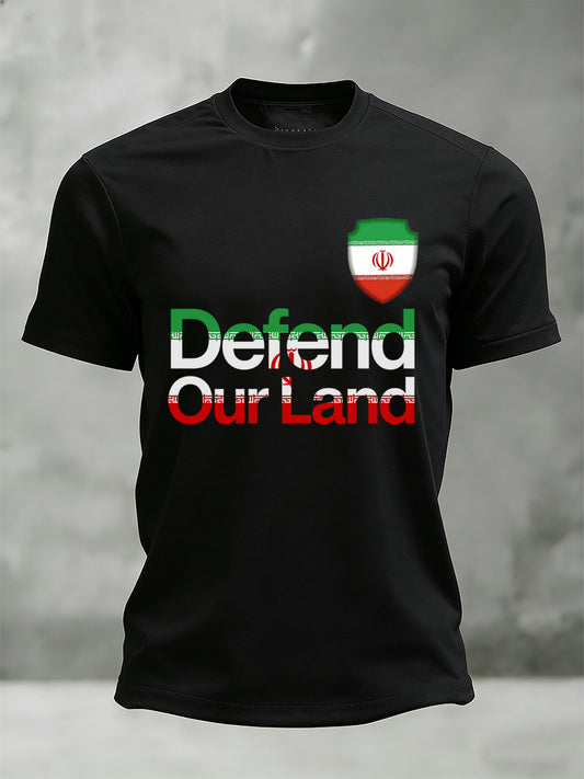 Męska koszulka z nadrukiem o tematyce irańskiej