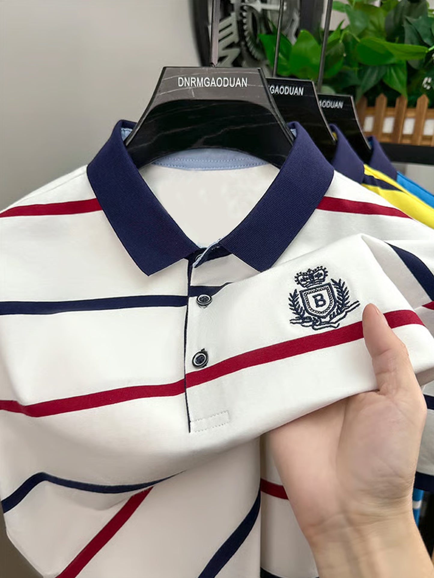 Męska koszulka polo w stylu retro, biznesowo-nieformalnym