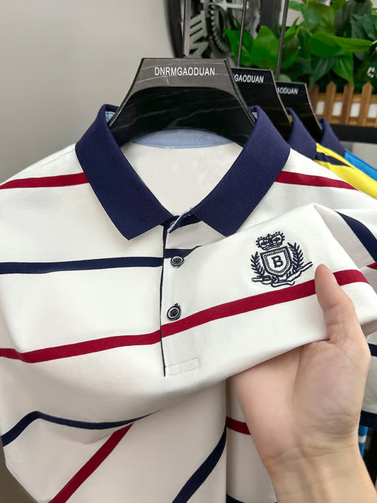 Męska koszulka polo w stylu retro, biznesowo-nieformalnym
