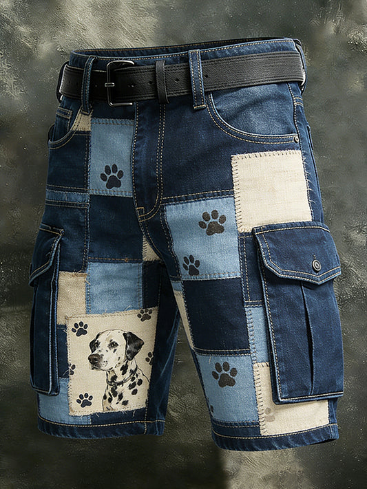 Męskie Vintage Animal Patchwork Print Casual Krótkie Spodnie