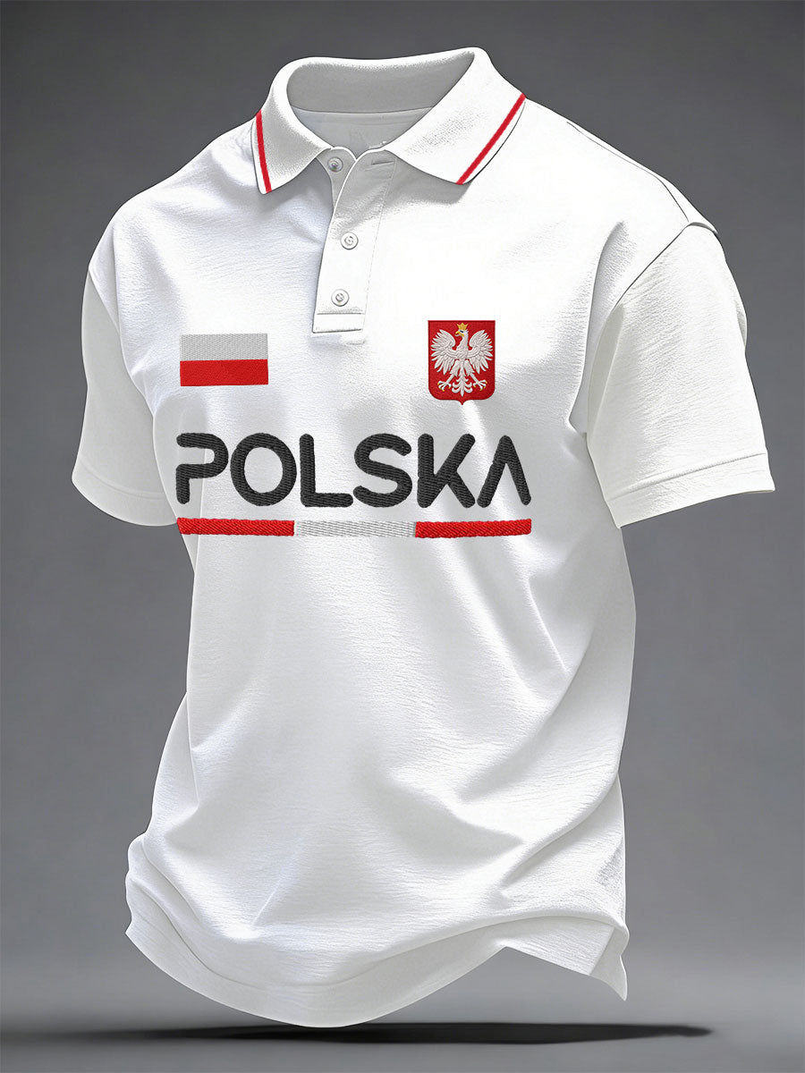 Męska Polska z nadrukiem Casual Top