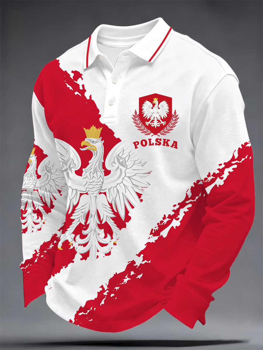 Męska Polska z nadrukiem Casual Top