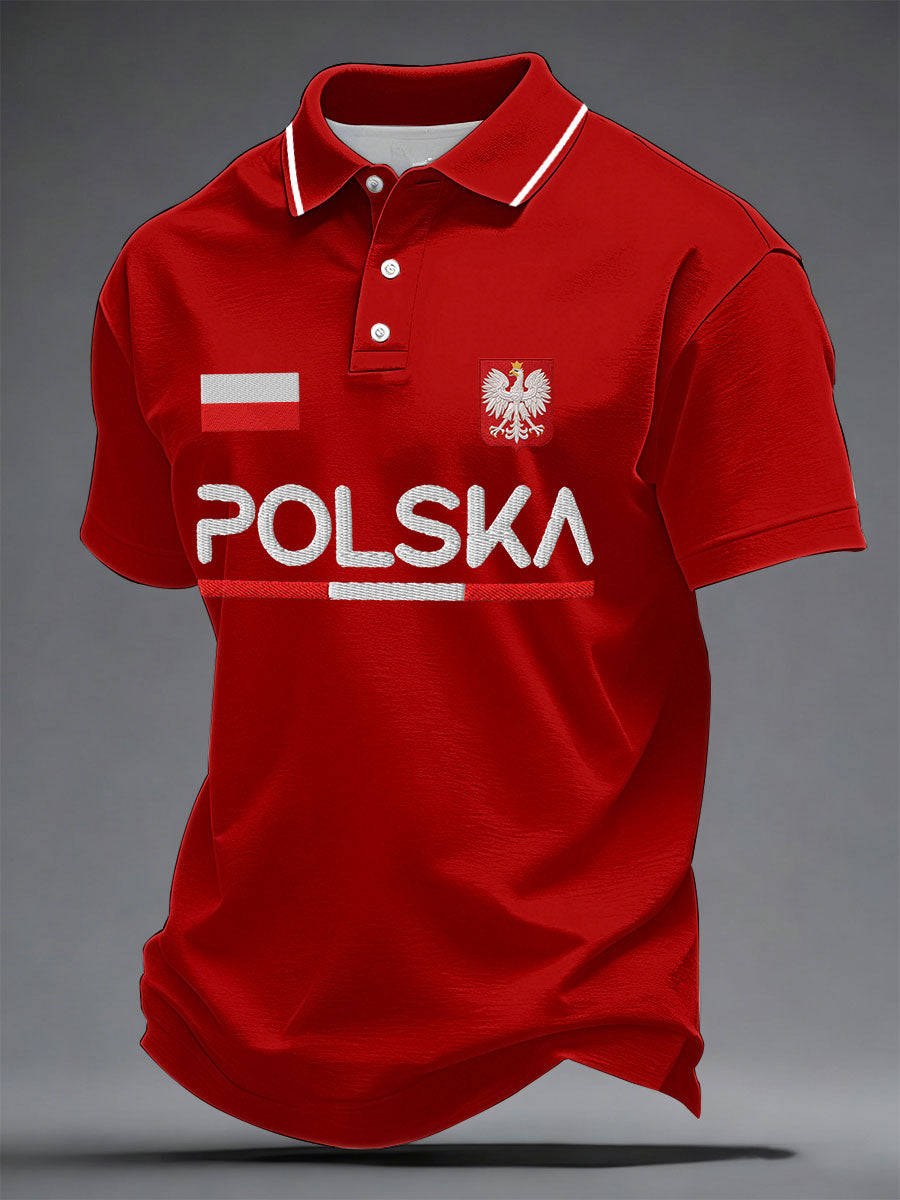 Męska Polska z nadrukiem Casual Top