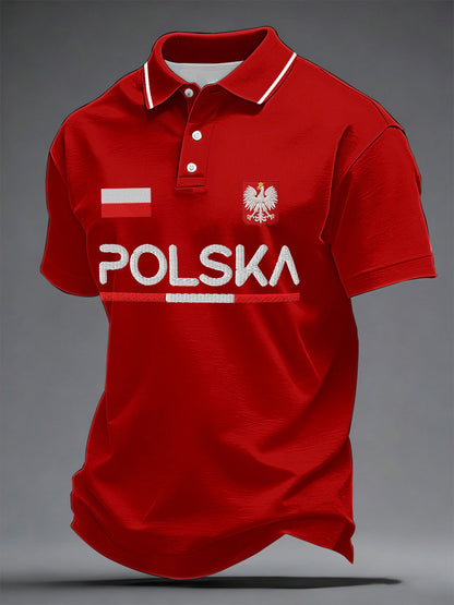 Męska Polska z nadrukiem Casual Top