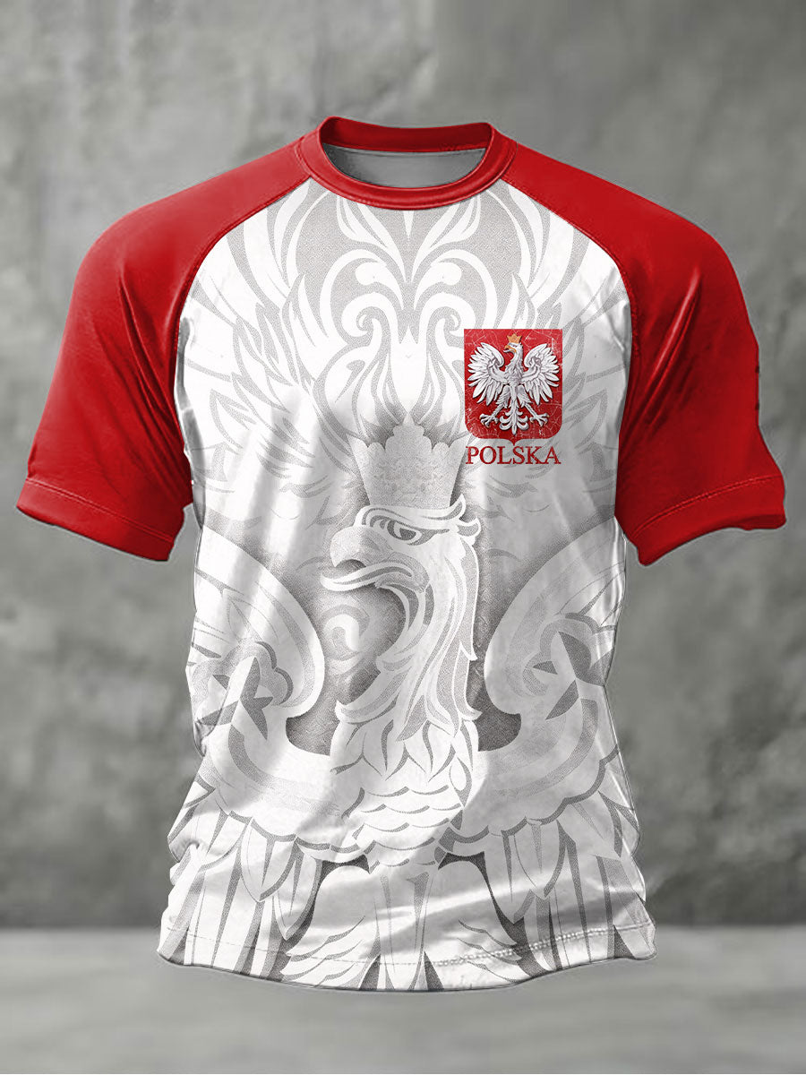 Męski codzienny t-shirt z nadrukiem Polska