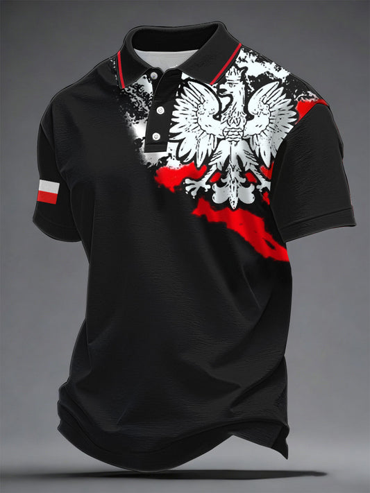 Męska Polska z nadrukiem Casual Top