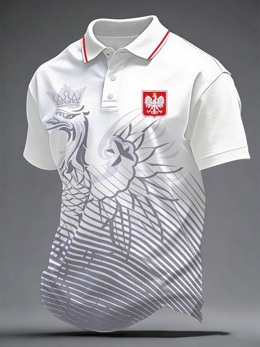 Męska Polska z nadrukiem Casual Top