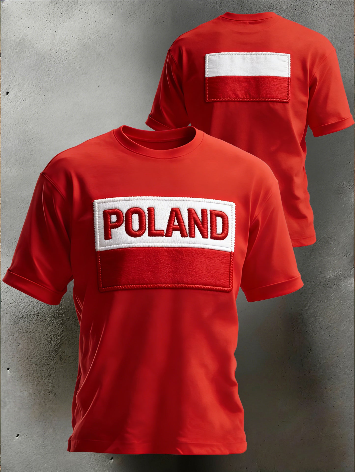 Męski T-shirt z nadrukiem flagi polskiej
