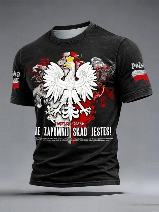 Retro w trudnej sytuacji abstrakcyjny polski orzeł sztuka casual T-Shirt