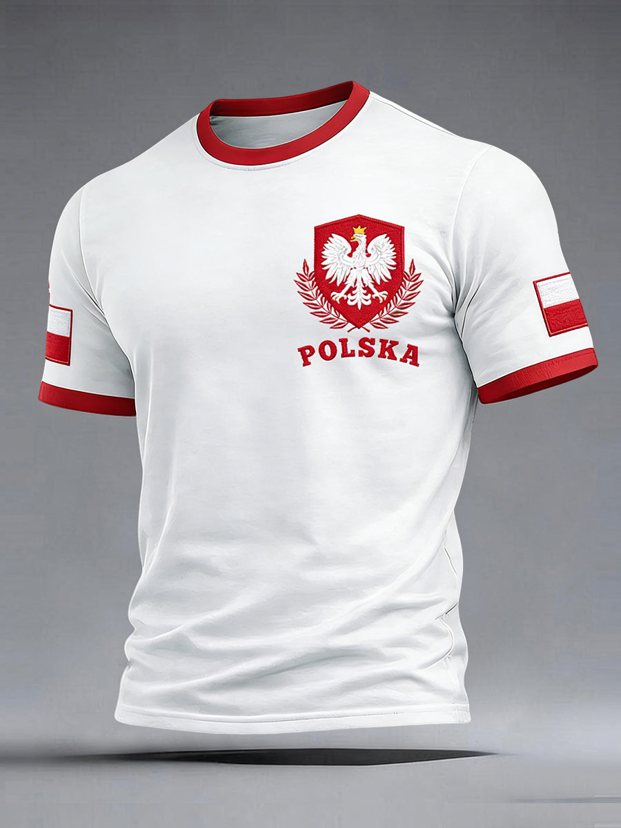 Retro Polski Orzeł Klasyczna Sztuka Casual T-Shirt