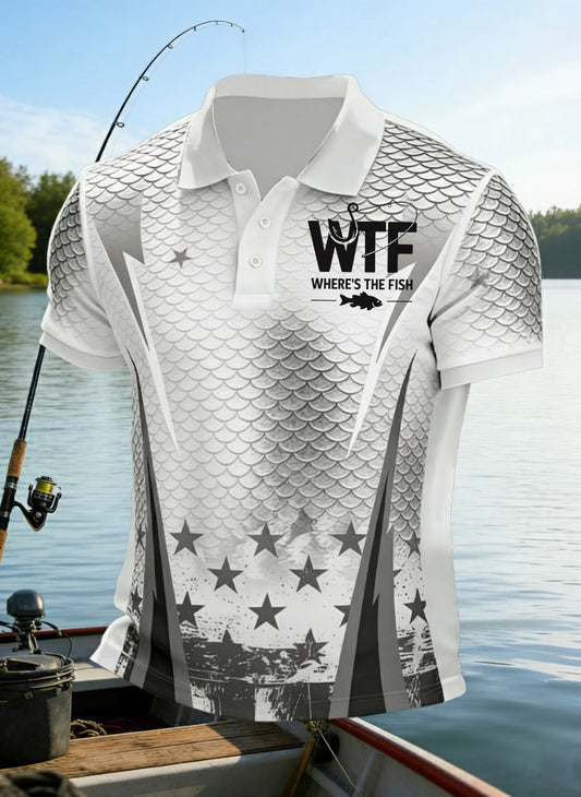 Męska koszulka z nadrukiem WTF Where's The Fish