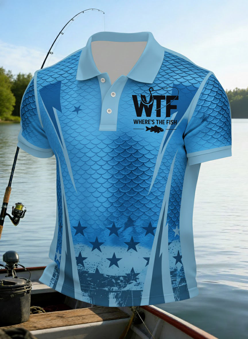 Męska koszulka z nadrukiem WTF Where's The Fish