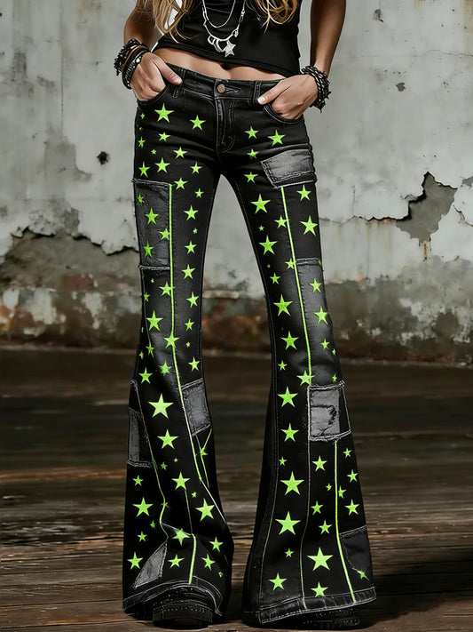 Damskie spodnie z nadrukiem Star Art