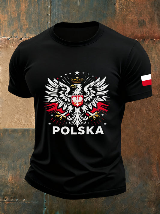 Męska moda w stylu vintage Casual Crew Neck z krótkim rękawem