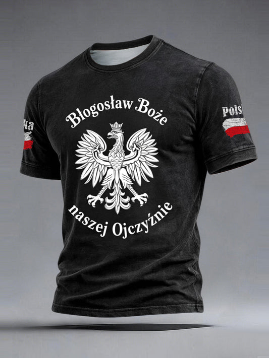 Vintage Polski Orzeł Art Casual T-Shirt