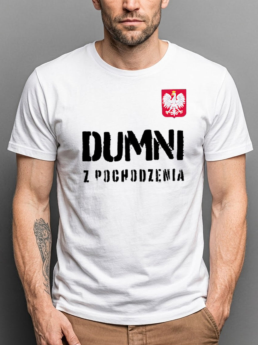Retro polska duma artystyczna casualowa 100% bawełniana koszulka