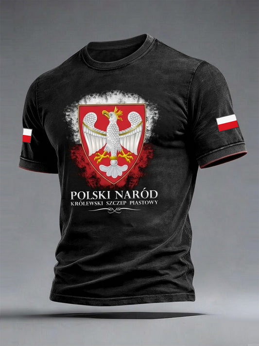 Vintage Polski Orł Godło Casual T-Shirt
