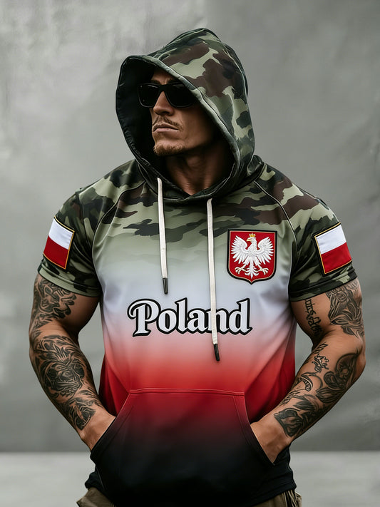 Męski polski kamuflaż w stylu artystycznym Patchwork T-Shirt