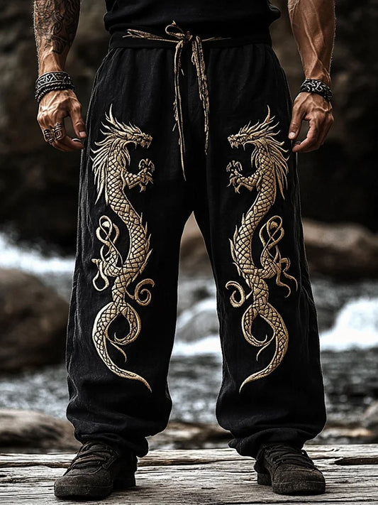 Męskie spodnie z nadrukiem Viking