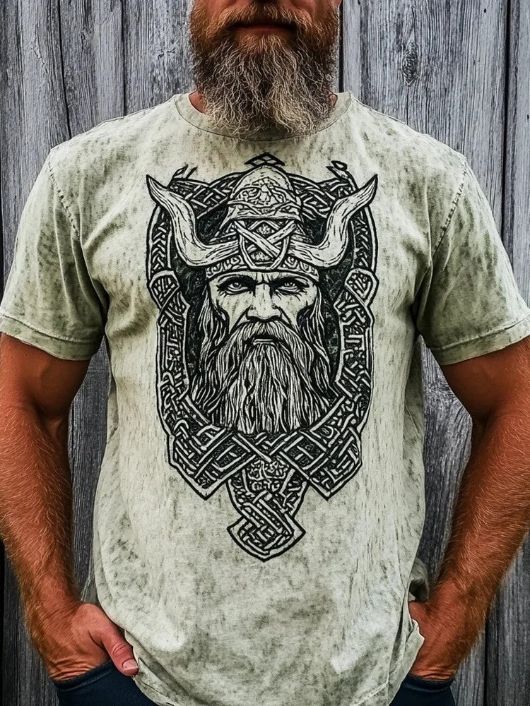 Męski t-shirt z nadrukiem wikingów