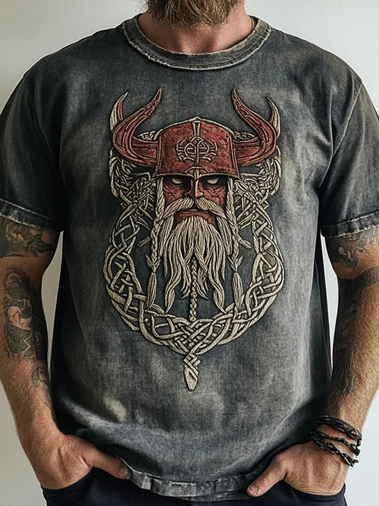 Męski t-shirt z nadrukiem wikingów