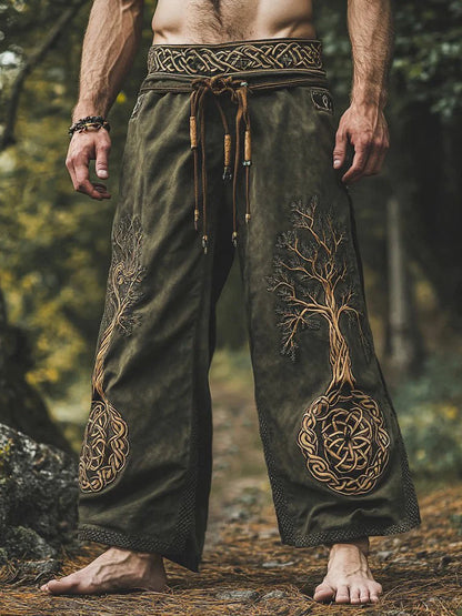 Męskie spodnie z nadrukiem Viking