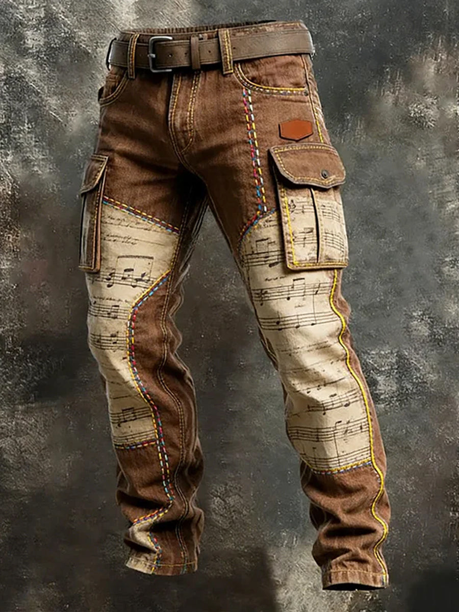 Męskie spodnie robocze w stylu retro, biznesowe, na co dzień
