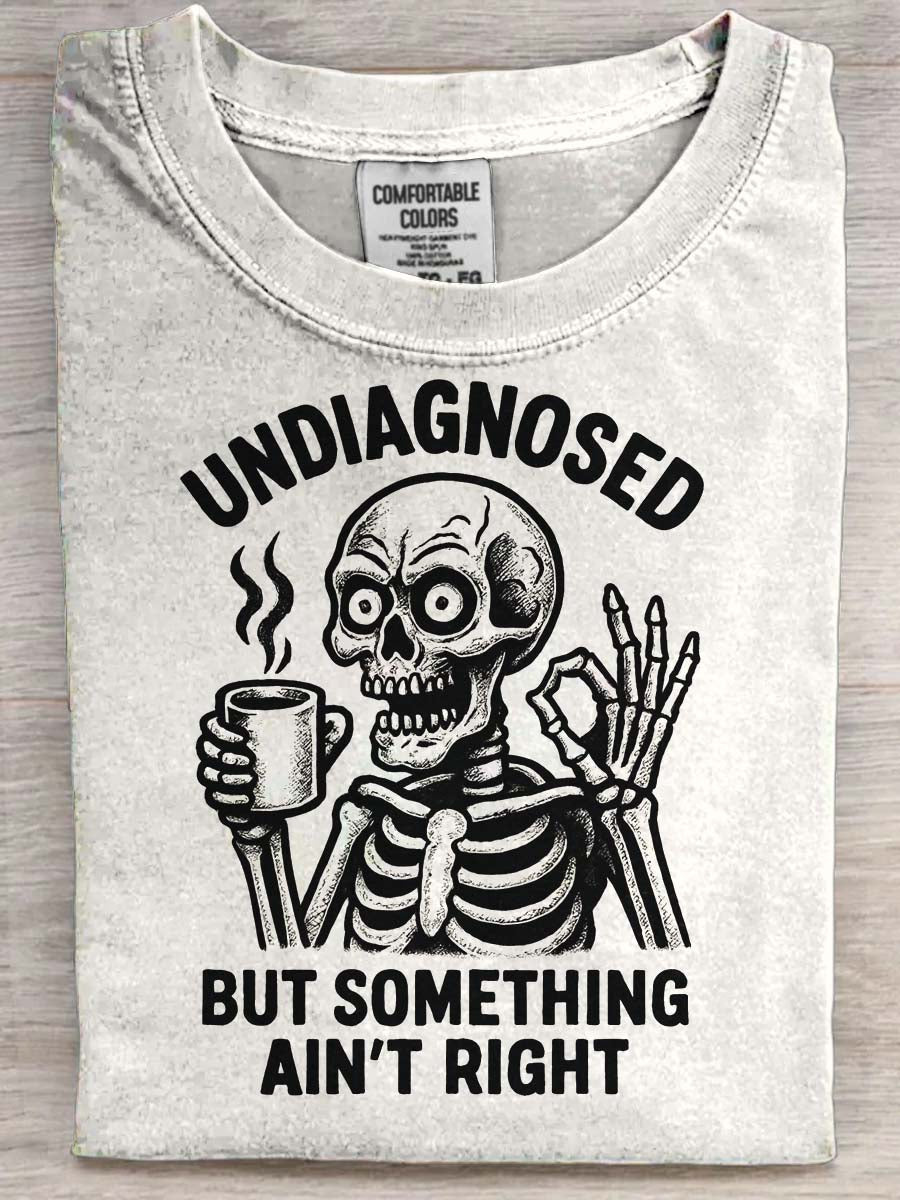 Niezdiagnozowana czaszka Print Casual Koszulka z krótkim rękawem
