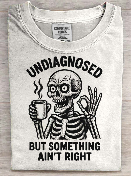 Niezdiagnozowana czaszka Print Casual Koszulka z krótkim rękawem