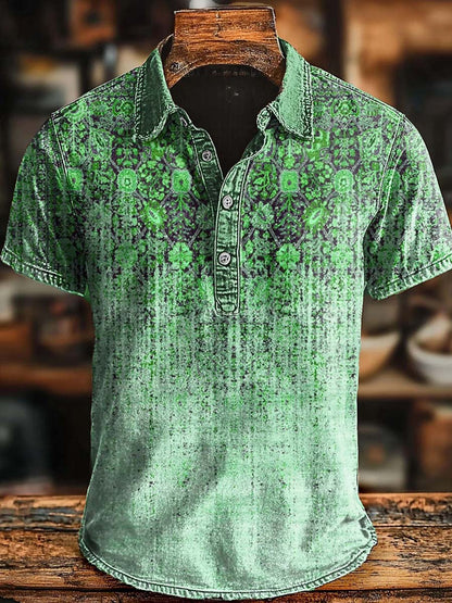 Retro etniczny gradient artystyczny Casaul Krótka koszulka polo SLeeve