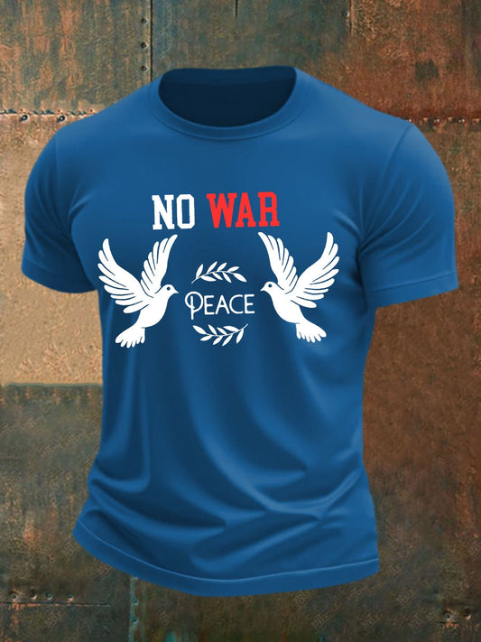 Męska bawełniana koszulka z krótkim rękawem „No War”
