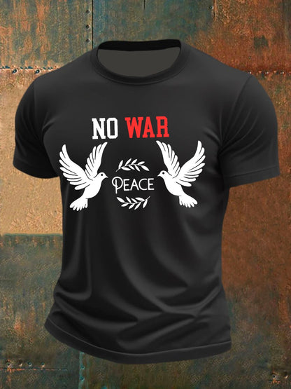 Męska bawełniana koszulka z krótkim rękawem „No War”