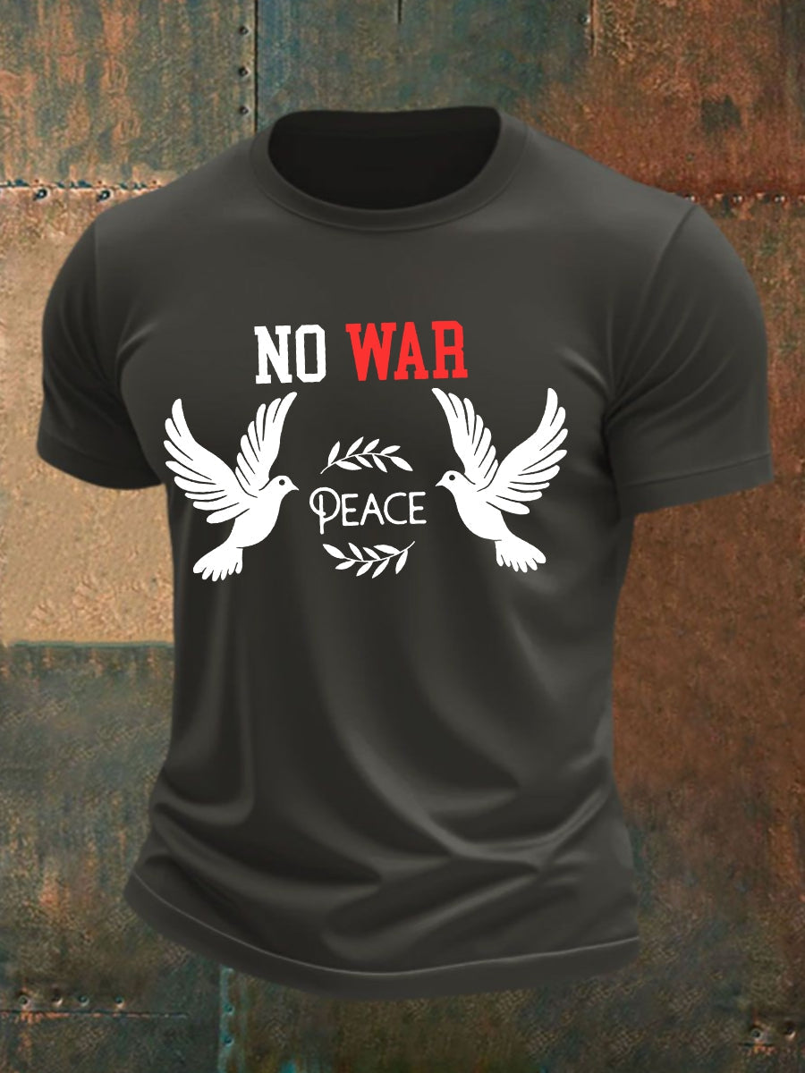 Męska bawełniana koszulka z krótkim rękawem „No War”