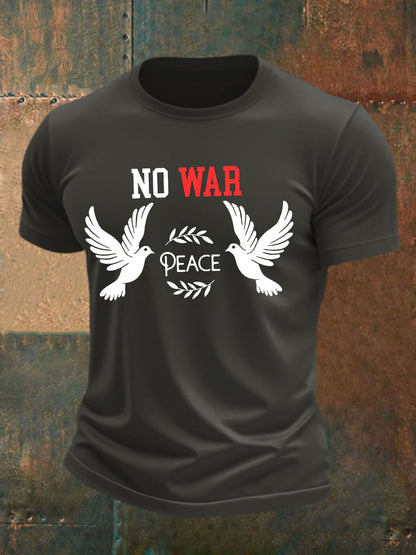 Męska bawełniana koszulka z krótkim rękawem „No War”
