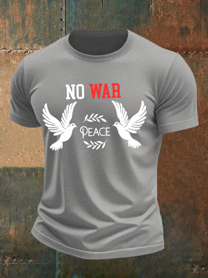 Męska bawełniana koszulka z krótkim rękawem „No War”