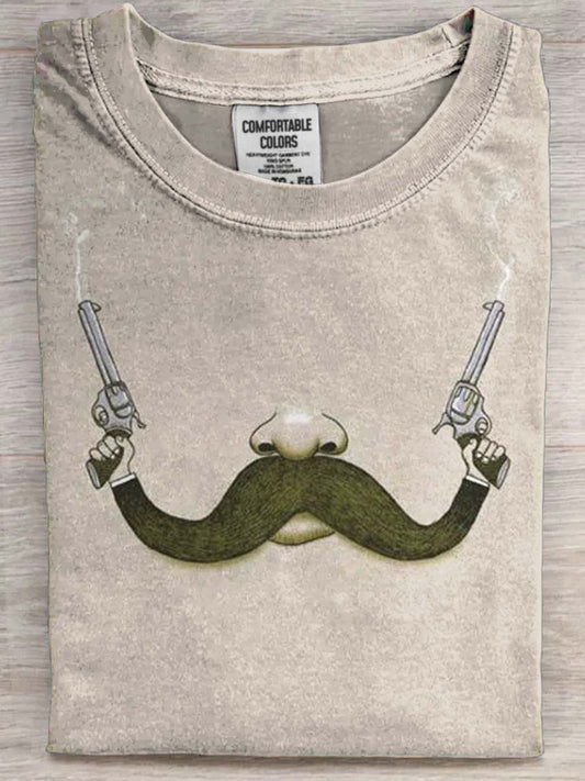 Funny Beard Snatcher z nadrukiem Casual Koszulka z krótkim rękawem