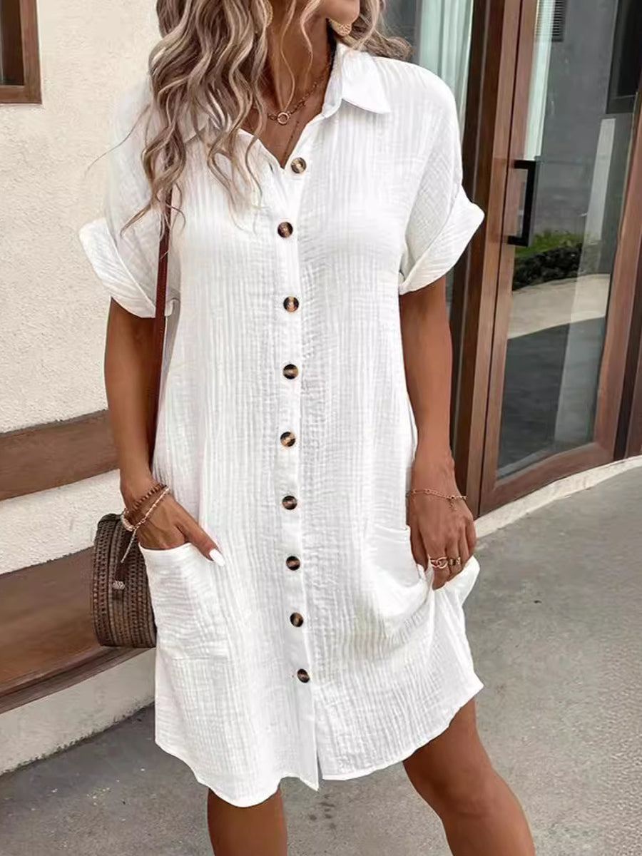 Damska elegancka koszula o średniej długości
