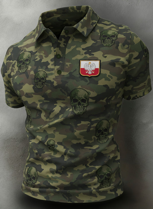 Męski polski kamuflaż-styl artystyczny nadruk polo