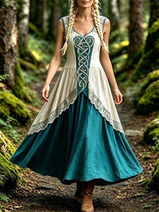 Moda damska Viking Celtic Knot Print Sukienka