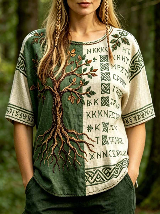 Damska koszulka z nadrukiem Viking Tree of Life