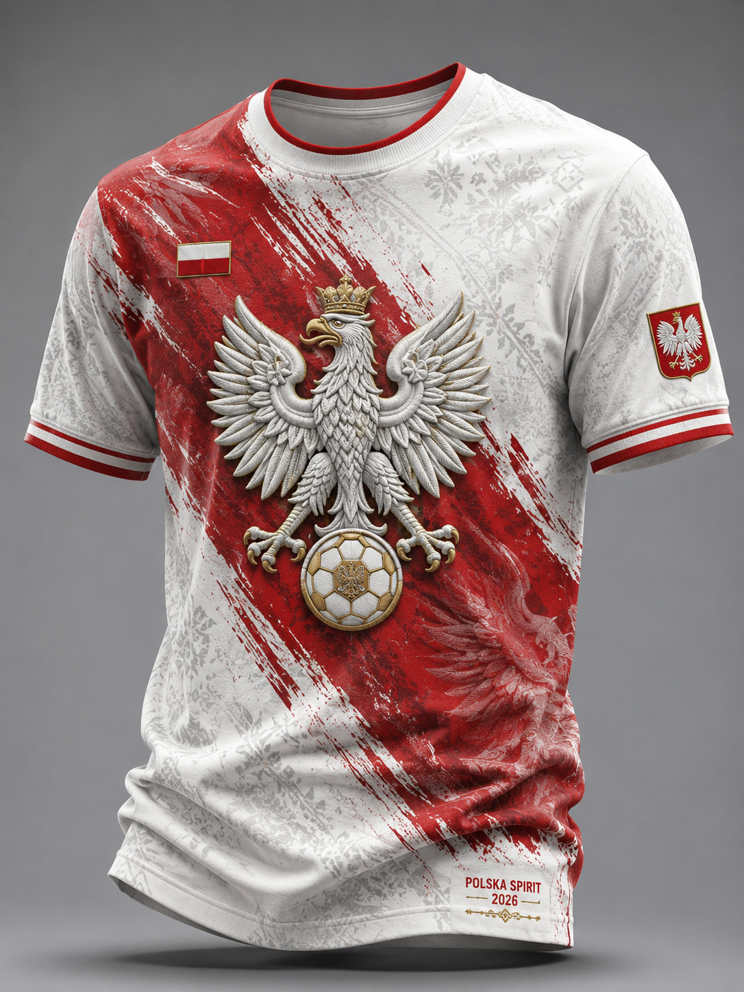 Męski t-shirt z krótkim rękawem z Polską