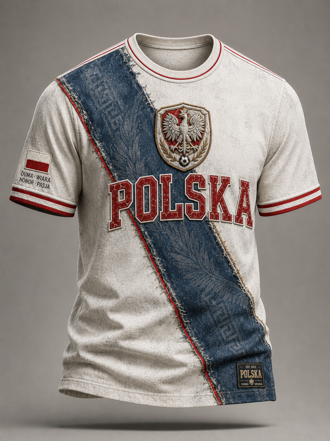 Męski t-shirt z krótkim rękawem z Polską