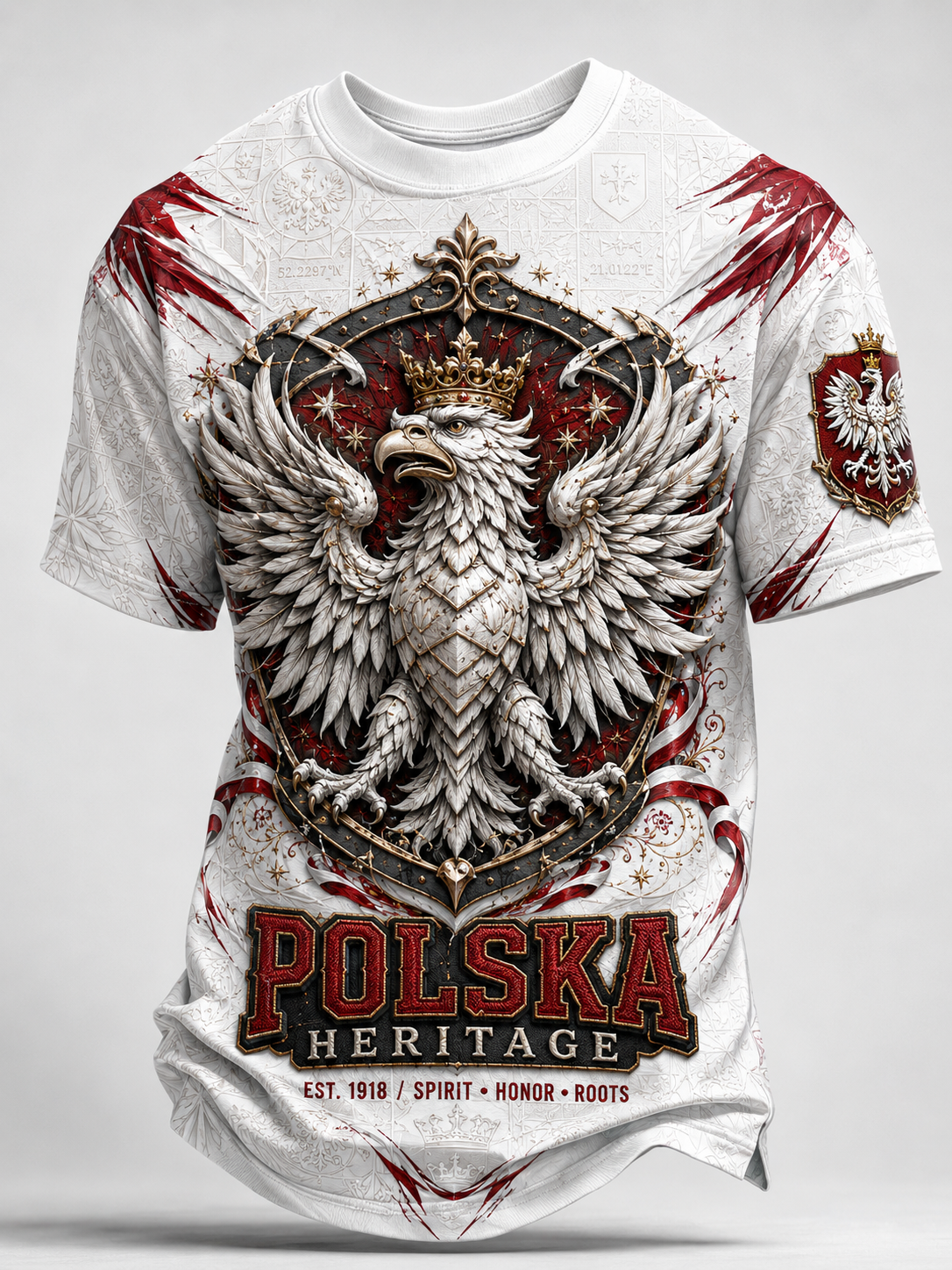 Męski t-shirt z krótkim rękawem z Polską