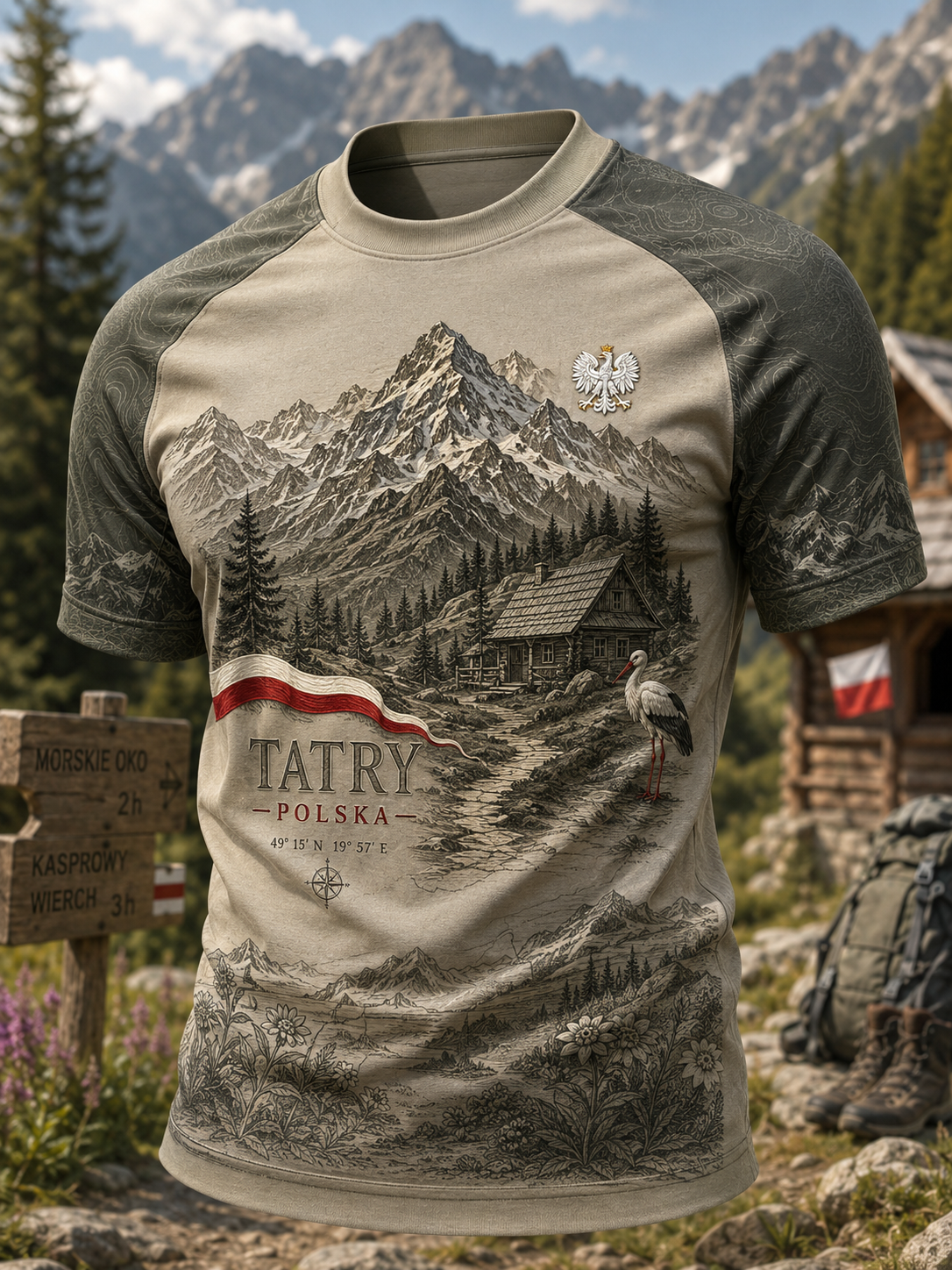 Męskie polskie wakacje z krótkim rękawem T-Shirt